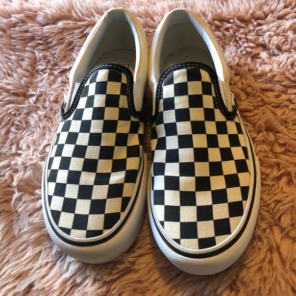 vans slip on chex platform skate shoe